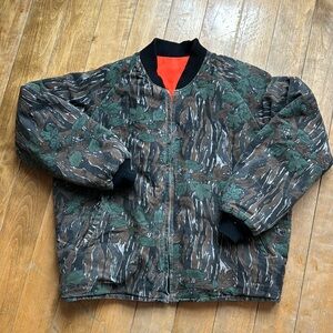 vintage camo reversible bomber jacket large